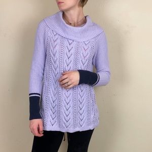 Purple knitted cowl sweater size small womans